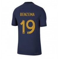 Frankrike Karim Benzema #19 Hjemmedrakt VM 2022 Kortermet
